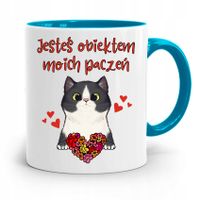 Kubek Błękitny Na Walentynki Jesteś Obiektem Moich Z Nadrukiem Ze Zdjęciem