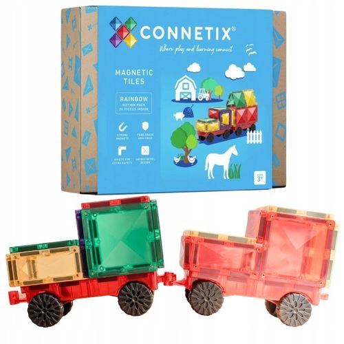 Connetix: klocki magnetyczne Motion Pack 24 pociąg magnetyczny pojazd na Arena.pl