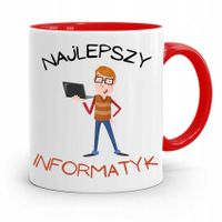 Kubek Czerwony Informatyka Programisty Prezent Z Nadrukiem Ze Zdjęciem
