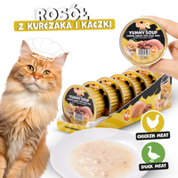 Karma morka dla kota rosół z kawałkami kurczaka i mięsem kaczki 60g x 6szt