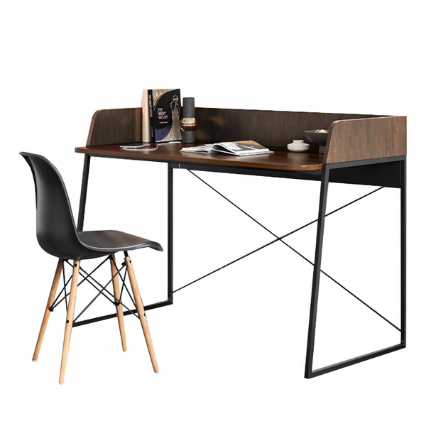 BIURKO KOMPUTEROWE CIEMNO BRĄZOWE POD LAPTOP STOLIK NOWOCZESNE 100 CM LOFT zdjęcie 1