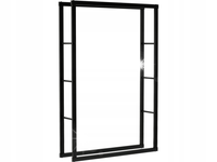 STOJAK NA DREWNO OPAŁOWE KOMINKOWE METALOWY CZARNY MAT 100x25x150cm 150kg