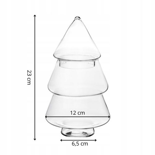 SZKLANA BOMBONIERKA CHOINKA DEKORACJA ŚWIĄTECZNA POJEMNIK NA SŁODYCZE na Arena.pl
