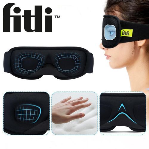 OPASKA NA OCZY DO SPANIA 3D Maska Zaciemniająca Regulowana MEMORY CZARNA na Arena.pl