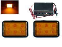 zestaw 2  Lampa ostrzegawcza błyskowa + sterownik 12v  pomarańczowa