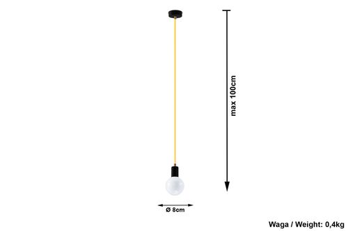 Lampa Wisząca EDISON Żółta na Arena.pl