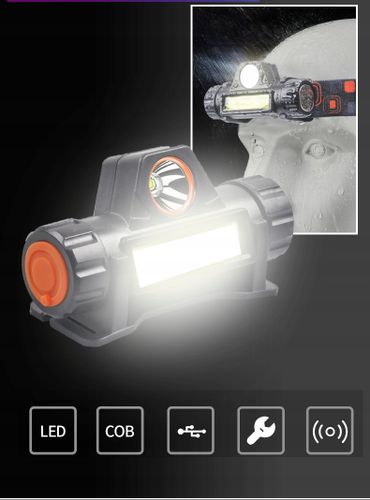 CZOŁÓWKA LED Magnes USB Akumulator MOCNA XPE COB na Arena.pl