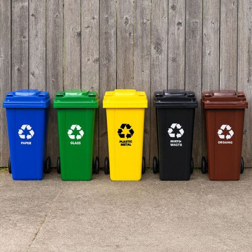 KOSZ NA ŚMIECI 120L HDPE GUMOWE KOŁA CZARNY na Arena.pl