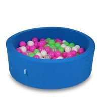 Suchy basen 90x30cm niebieski z piłeczkami 200szt (seledynowe, różowe, białe, przezroczyste)
