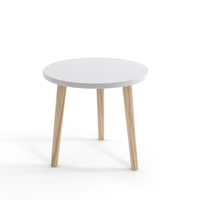Stolik kawowy okrągły 67 cm na wysokich nogach - Biały mat