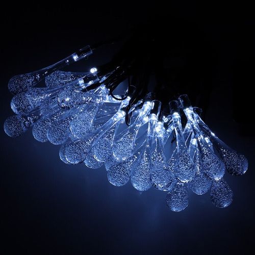 Lampki solarne ogrodowe sople 6,5m 30LED zimny biały na Arena.pl