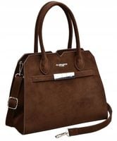 Flora&Co torebka kuferek skóra ekologiczna zamszowa czekolada