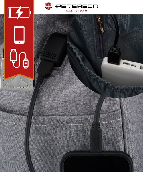 plecak materiałowy ptn alfa-5288 gray zdjęcie 8