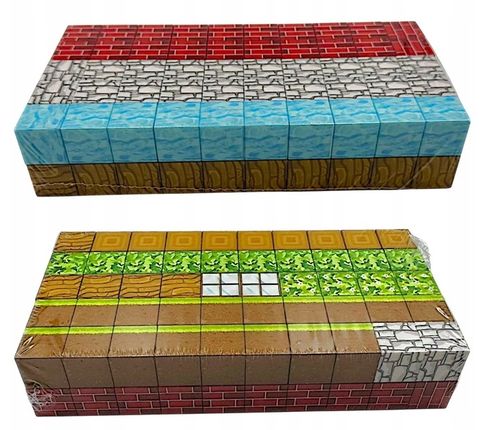 KLOCKI MAGNETYCZNE 100 KLOCKÓW KONSTRUKCYJNE PIKSELE SZEŚCIANY + 1 LUDZIK na Arena.pl