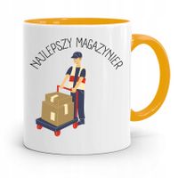 Kubek Żółty Dla Magazyniera Najlepszy Magazynier Z Nadrukiem Ze Zdjęciem