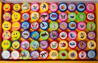 STEMPLE PIECZĄTKI kolorowe 60 szt ZWIERZĘTA tusz bezpieczny