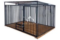 Kojec dla Psów 3x2m Drewniana podłoga - Uchwyt na miski NB183