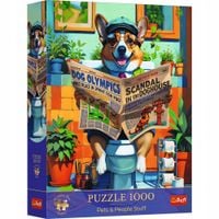 PUZZLE 1000 PREMIUM CORGI W TOALECIE 12140
