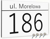 Tabliczka adresowa Adres posesji domu Tablica numer domu Biała 40x30