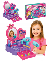 Toaletka dla dzieci stolik akcesoria zabawka różowa zestaw XXL