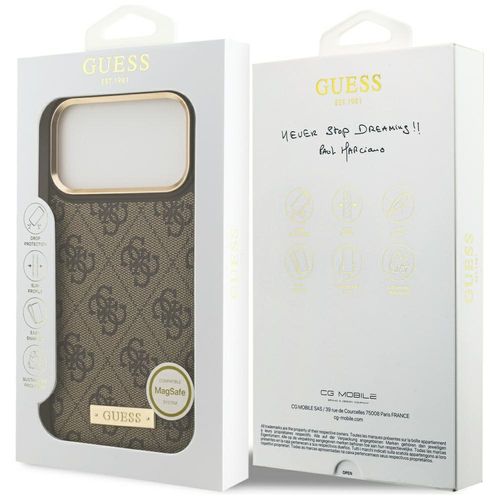 etui guess 4g logo plate magsafe do      iphone 17 pro max brązowy na Arena.pl