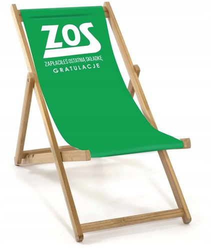 LEŻAK DREWNIANY OGRODOWY Z NADRUKIEM SKŁADANY MATERIAŁ WYTRZYMAŁY na Arena.pl