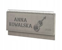 Terminarz muzyka 2026 tyg. kalendarz leżący biurkowy z grawerem