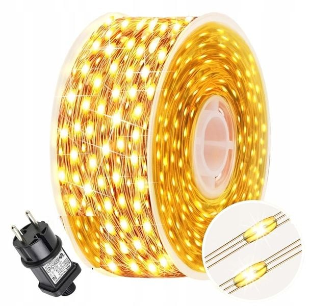 Zewnętrzne lampki choinkowe 1000 LED 100m, IP67 do dekoracji świątecznych zdjęcie 1
