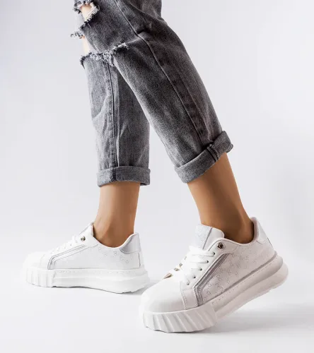 Białe sneakersy na platformie Giuseppe 37 na Arena.pl