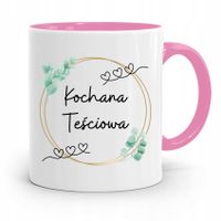 Kubek Różowy Prezent Dla Kochanej Tesciowej! Z Nadrukiem Ze Zdjęciem