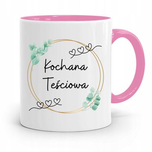 Kubek Różowy Prezent Dla Kochanej Tesciowej! Z Nadrukiem Ze Zdjęciem na Arena.pl
