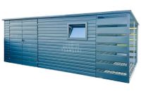 Schowek Domek Ogrodowy 4,5x2m + Wiata 1m Brama Dwuskrzydłowa Okno TS702