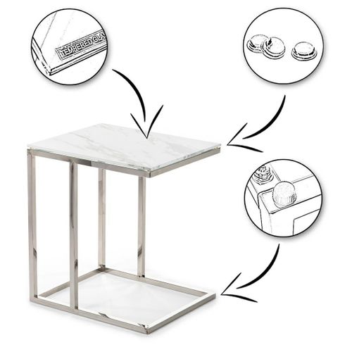 STOLIK POMOCNIK LURUS SILVER WHITE 40 CM na Arena.pl