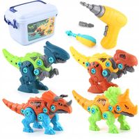 ZESTAW WALIZKA 4 Dinozaury do Skręcania Klocki Dinozaur WKRĘTARKA MATADI
