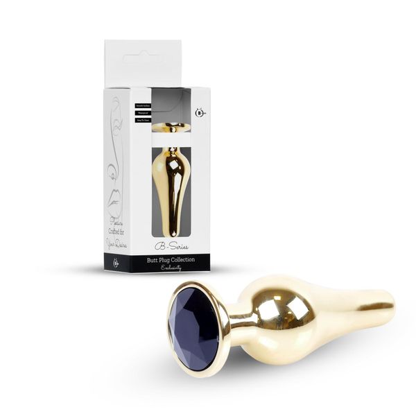 Plug-Jewellery Gold Butt Plug- Black zdjęcie 10