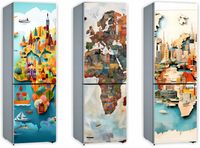 Mata magnetyczna magnes ozdobny tapeta na lodówkę 131x61cm MAPA ŚWIATA