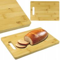 DESKA DO KROJENIA CHLEBA WARZYW PROSTOKĄTNA BAMBUSOWA KUCHENNA Z UCHWYTEM