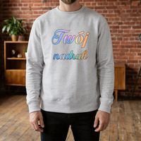 Bluza crewneck jasnoszary melanż z Twoim nadrukiem M