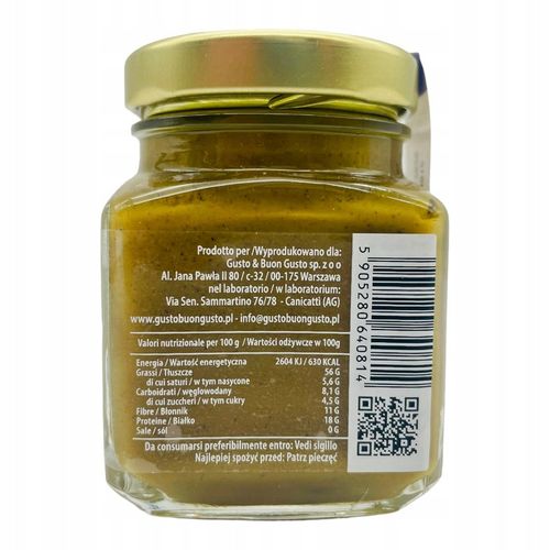 PASTA PISTACJOWA 100% 100G MASŁO PISTACJOWE Z PISTACJI KREM GUSTO & BUON GU na Arena.pl