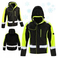 KURTKA ZIMOWA męska Kurtka robocza Odblaskowa Ocieplana Wodoodporna BHP