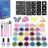 MEGA ZESTAW TATUAŻE BROKATOWE DLA DZIECI + KLEJE