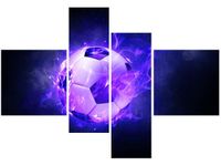 130CM 90 OBRAZ 4 ELEM PŁONĄCA PIŁKA ŚCIENNY