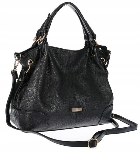 Torebka Damska shopperka A4 worek pojemna listonoszka modna CH3321 Czarna na Arena.pl