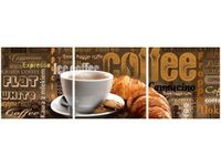 90X30CM APETYCZNA KAWA TRÓJ OBRAZ