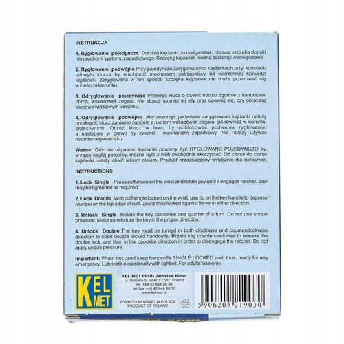 Kajdanki Łańcuszkowe na Ręce KEL-MET Stal Nierdzewna Kajdanki na Arena.pl