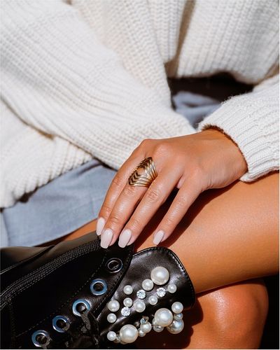 Pierścionek damski REGULOWANY szeroki geometryczny na Arena.pl