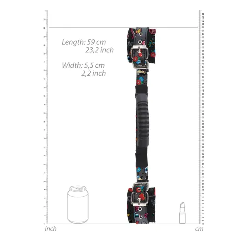 ouch! kajdanki na pasku z nadrukiem - regulowane, miękka wyściołka na Arena.pl
