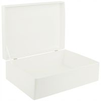 Pudełko drewniane białe z wiekiem 40x30x14 cm