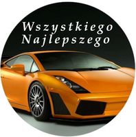 Opłatek na tort Urodziny Lamborghini Samochód Auto Logo Fura Bryka 18 30 40