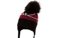 JAMIKS ROBERTO czapka dla chłopca z pomponem czarny-bordo 50-52